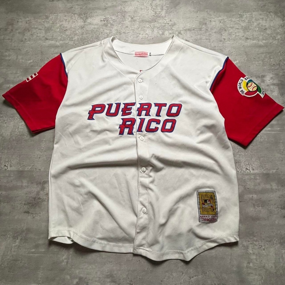 Mitchell & Ness Baseball Jersey Mens 56 White Beltran Puerto Rico WBC